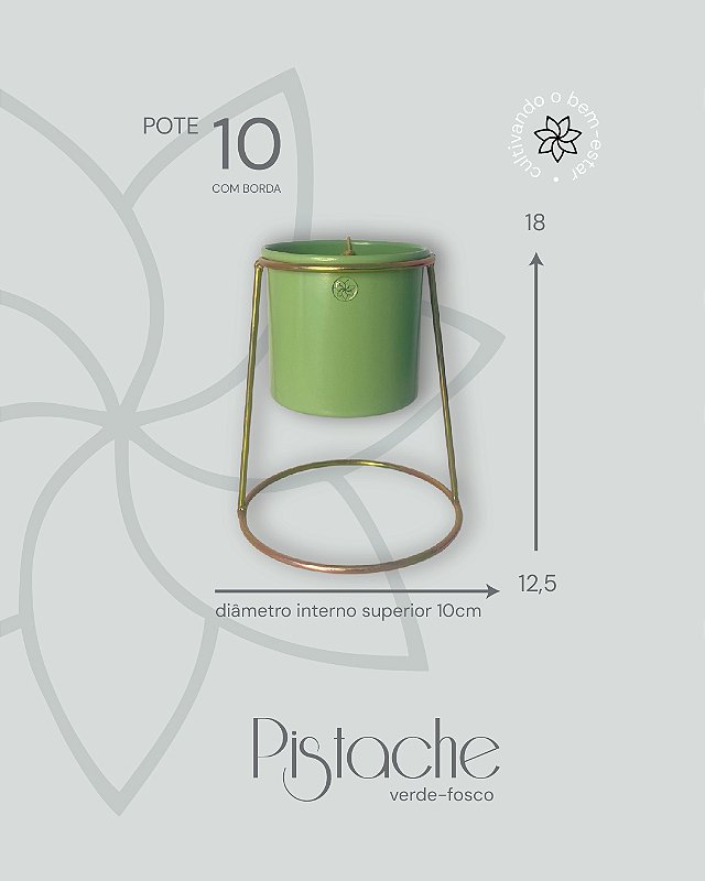 Cachepô Metálico Pote 10 com Suporte