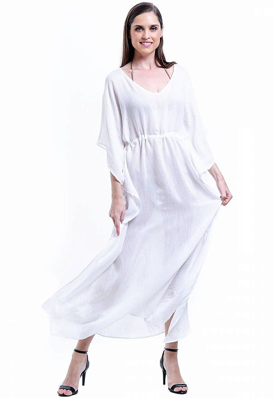 vestido viscose branco