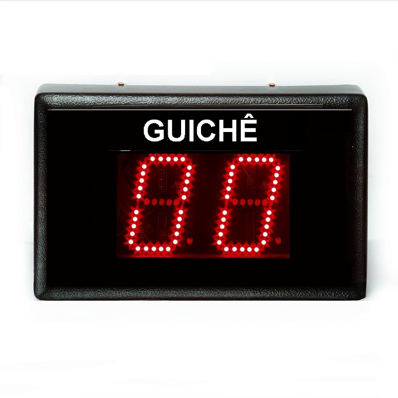 Painel Fila Única 12 cm - com 5 acionadores para Lotéricas, Supermercados
