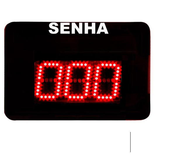 Painel de Senha  7 cm 3 dígitos - Função  Espelhamento de senhas com antena de comunicação 2,4ghz - Painel Espelho