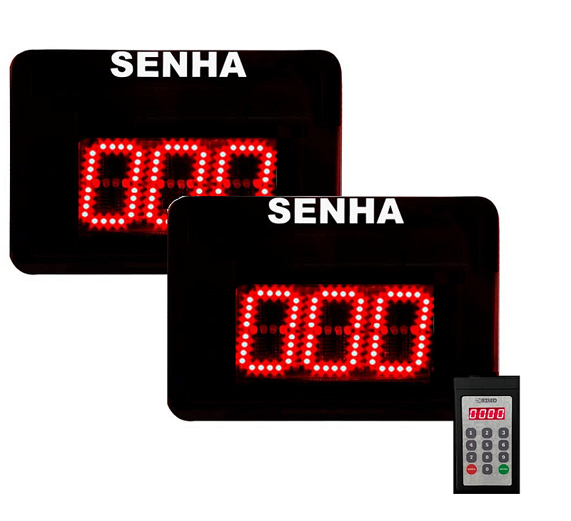 Painel eletrônico de Senhas Para Lanchonete com Teclado Sem Fio - para 2 Ambientes