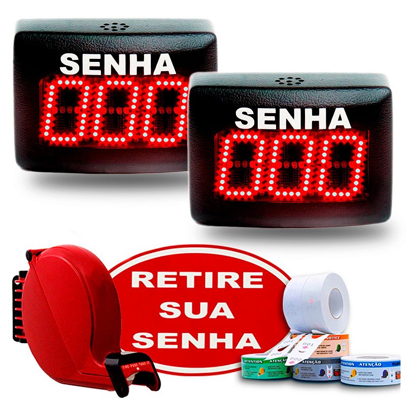 Kit com 02 Telas Painel de Senha 7 cm  e Dispensador  Bico e Pato para Parede