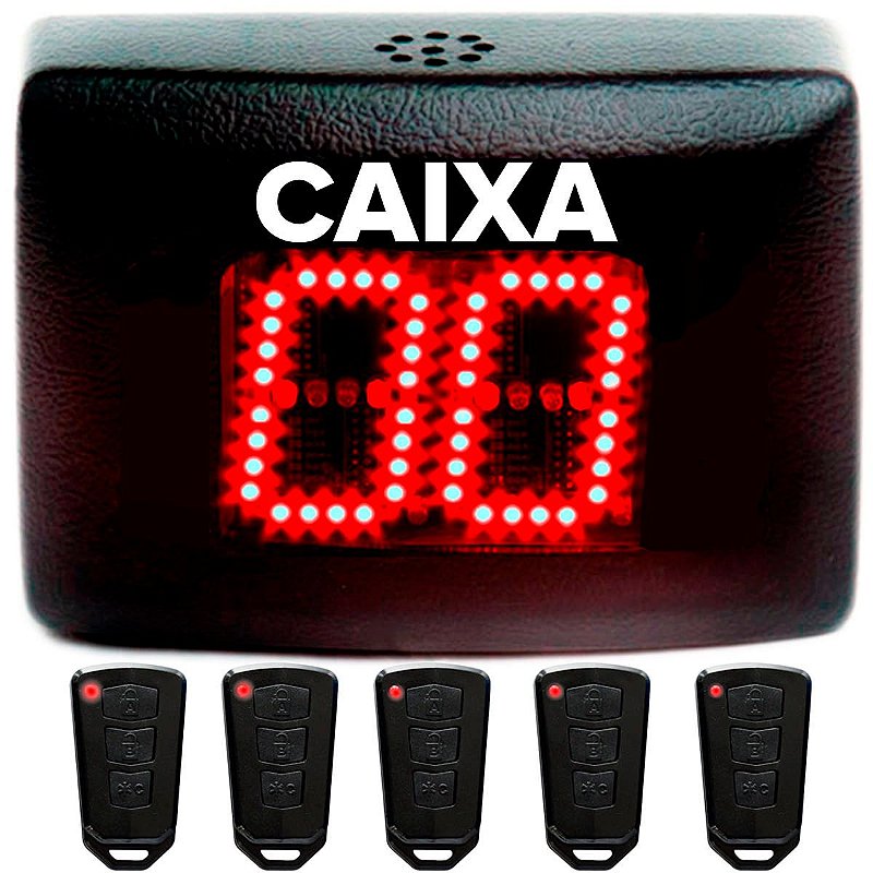 Painel Digital Caixa Livre Fila Unica c/ 5 Controles Atendimento Guichê