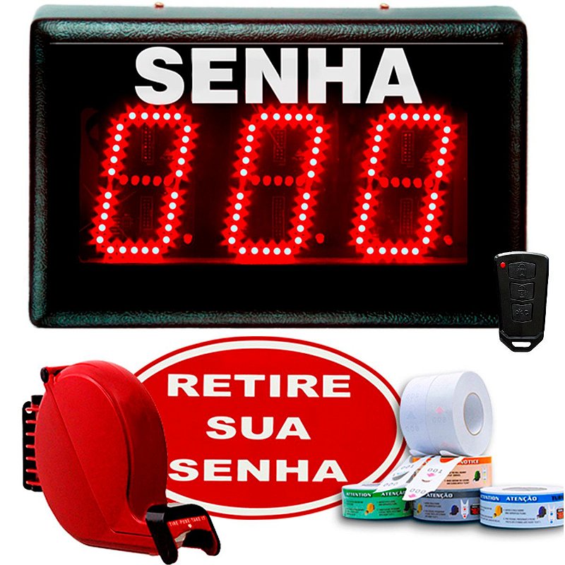 Sistema de Atendimento Painel de Senha Grande c/ Kit Dispensador