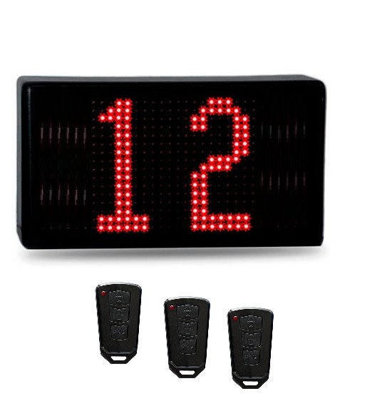 Painel Eletrônico Digital Caixa Livre Fila Unica  com  3 Acionadores para Atendimento Display Extra Grande 16cm