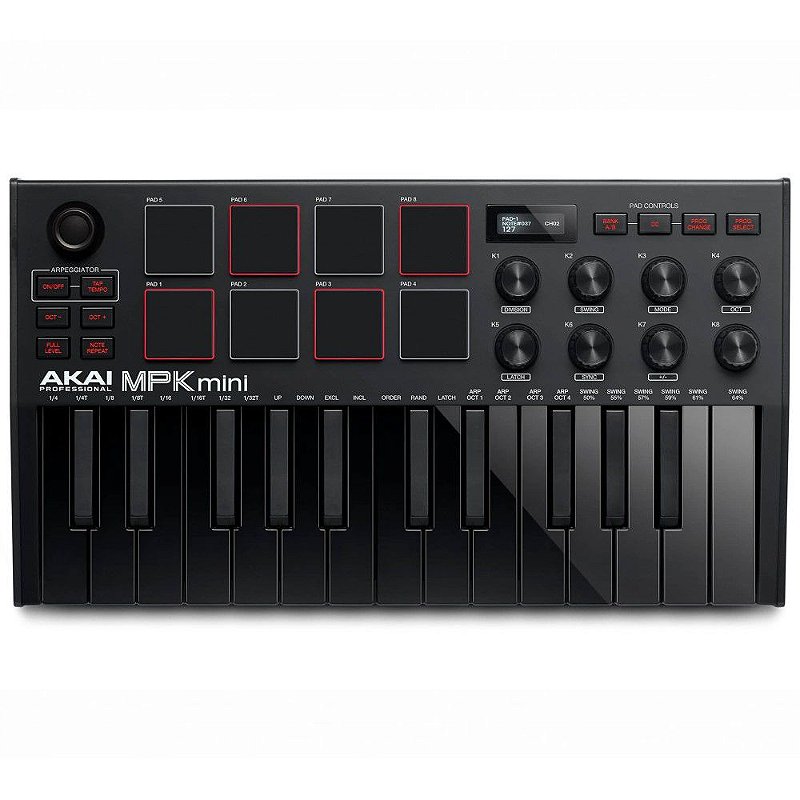 Teclado Controlador Midi Akai mpk mini black Usb 25 Teclas - Loja