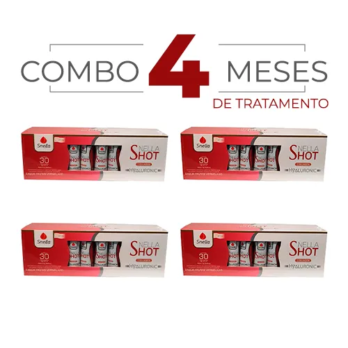 Colágeno Shot Hyaluronic - Sabor Frutas vermelhas - Kit c/ 4