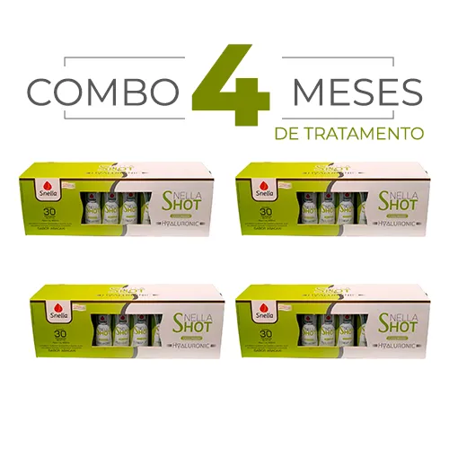 Colágeno Shot Hyaluronic - Kit c/ 4 Caixas - Sabor Abacaxi