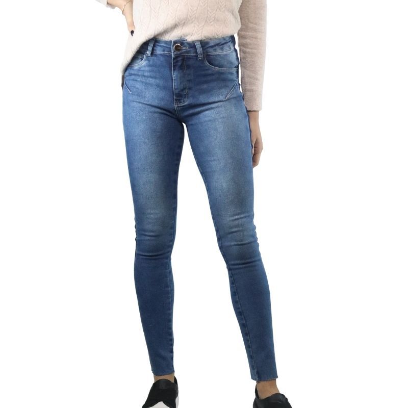 calça jeans com listra lateral feminina