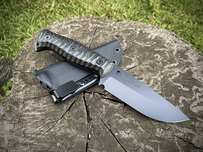 Faca para Bushcraft e Sobrevivência modelo EDC Bainha em Kydex