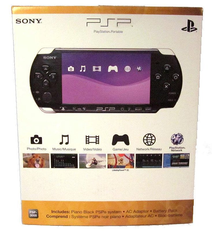 Console PlayStation Portátil Preto PSP3000 Com Jogos Seminovo