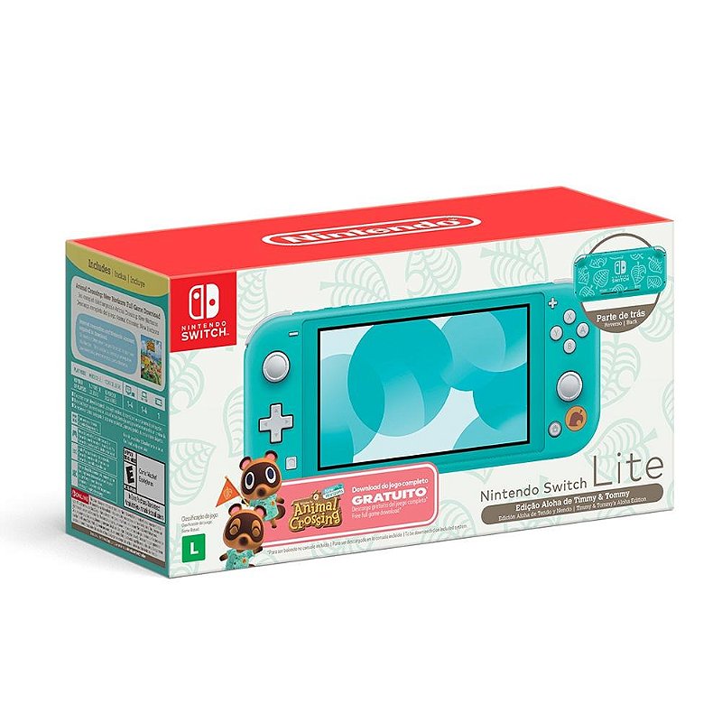Nintendo Switch Lite ターコイズ 動物デザイン Nintendo Switch Lite Turquesa Animal Crossing Edição Limitada