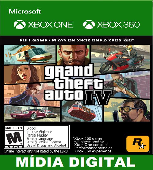Gta 4 Grand Theft Auto IV Xbox One e Series X|S + Brinde - RIOS VARIEDADES