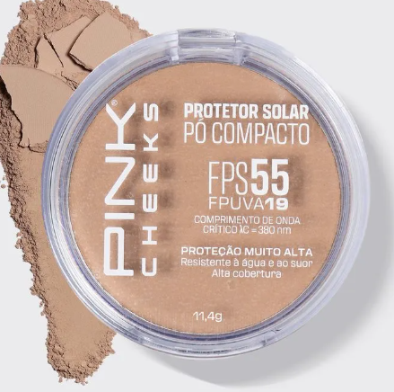 PROTETOR SOLAR PÓ COMPACTO- MAQUIAGEM CORRIDA- PINK CHEEKS