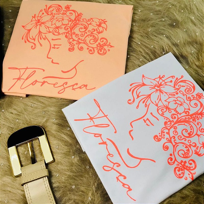 CAMISETA FLORESÇA - FEMININA - MATERIAL 100% ALGODÃO