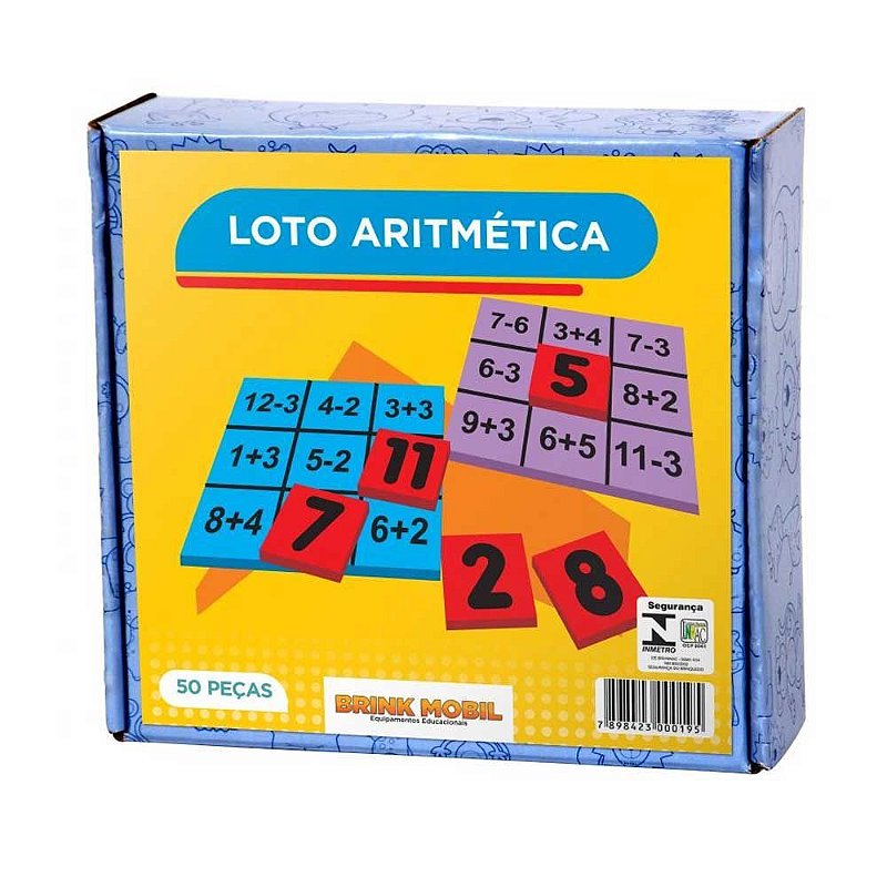 Jogo Loto Aritmético 50 Pç Madeira Raciocínio Matemática - Futura  Brinquedos Educativos