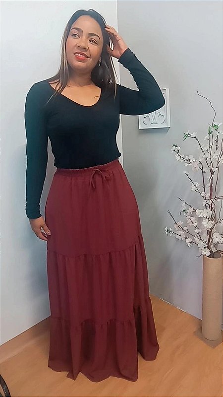 Três Marias Saia Cos Alto Longa Marias Saia Longa Junina Saia