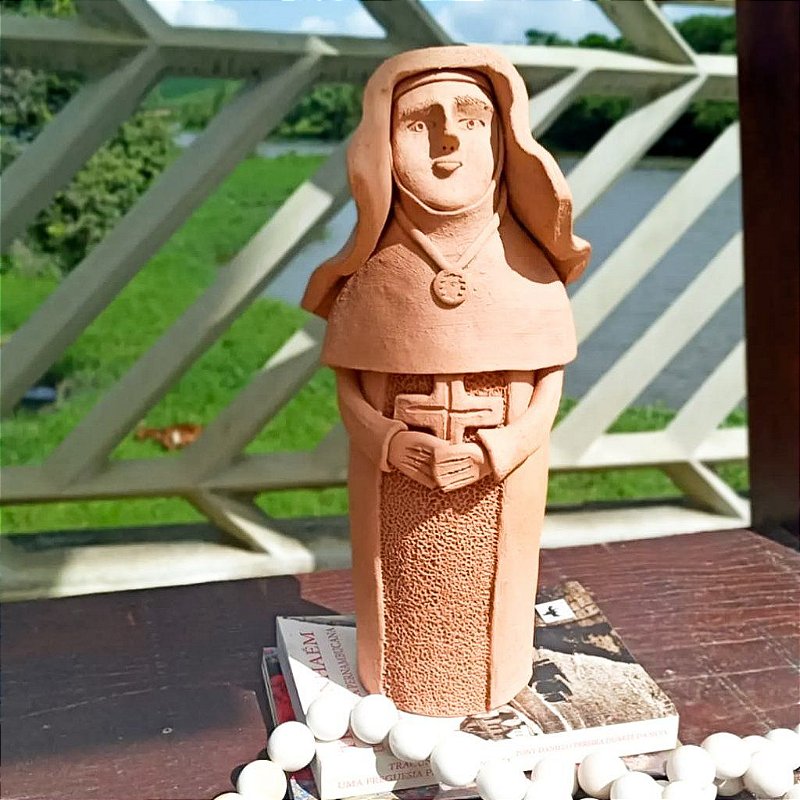 Santa Dulce dos pobres cerâmica rústica