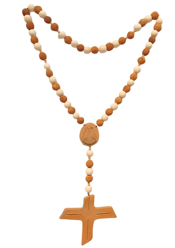 Terço com Nossa Senhora Aparecida de cerâmica