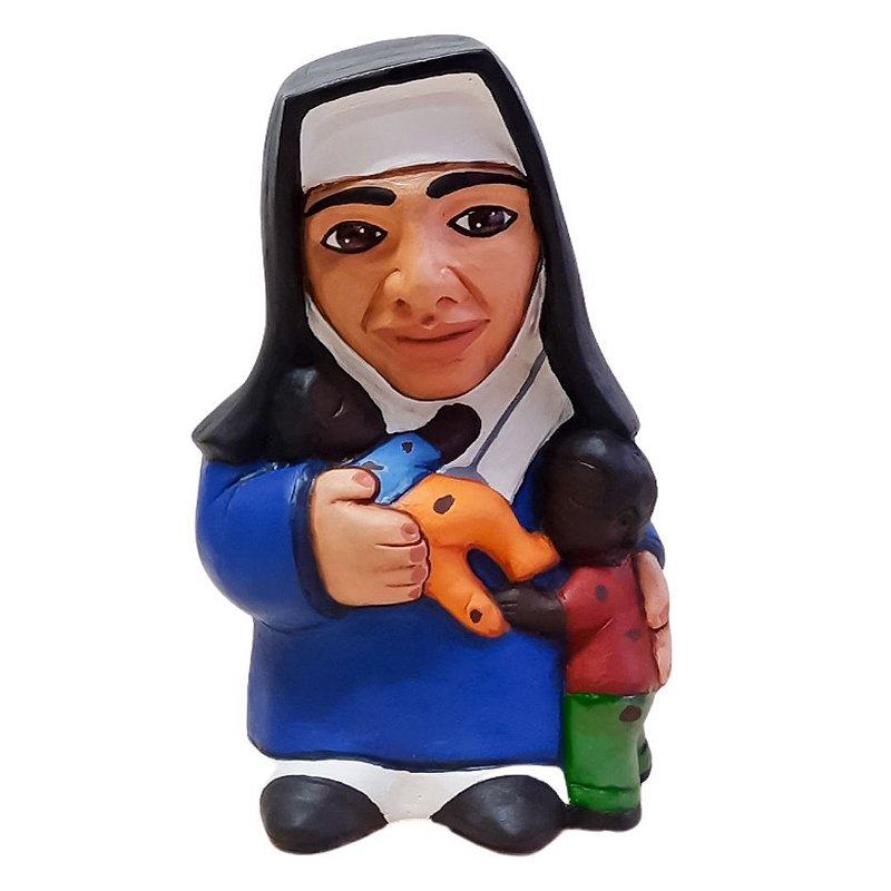 Escultura de Santa Dulce dos pobres grande em cerâmica