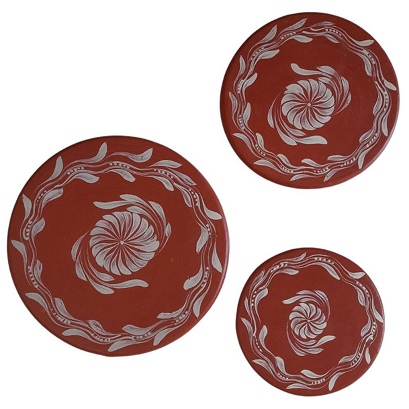Conjunto de mandalas de barro tauá e tabatinga