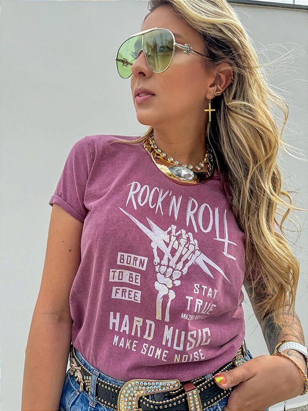 T-Shirt Rock'n Roll Born to Be Free