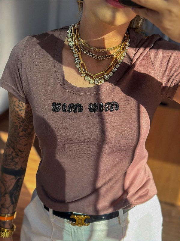 T-shirt Miu Chocolate & Brilhantes