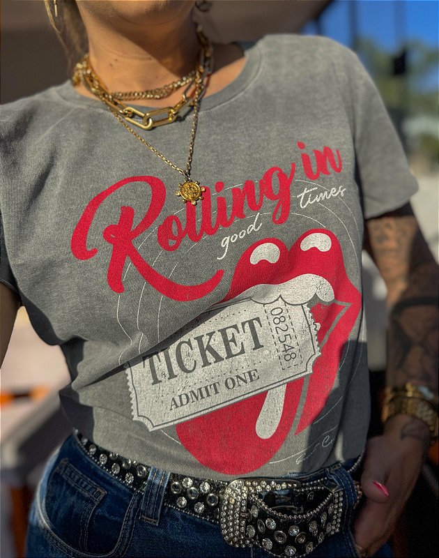 T-Shirt Rolling In Grey