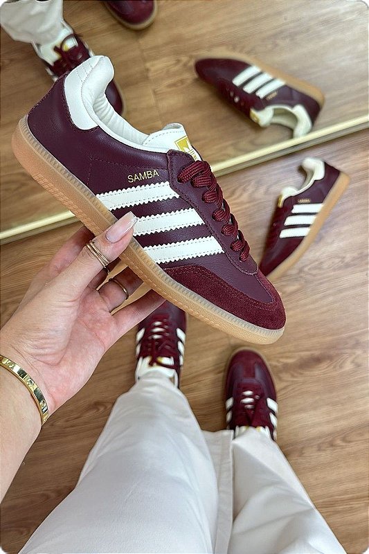 Tênis em Couro Samba Vinho