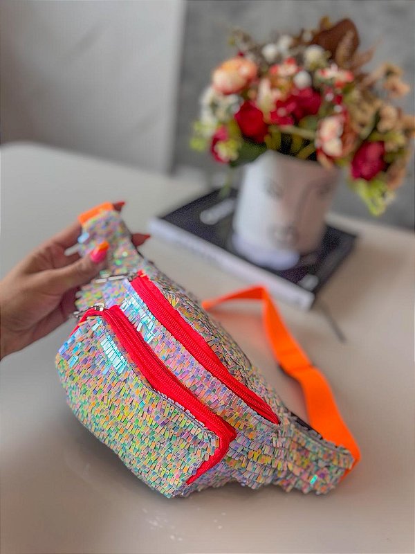 Pochete em Paetê Laranja