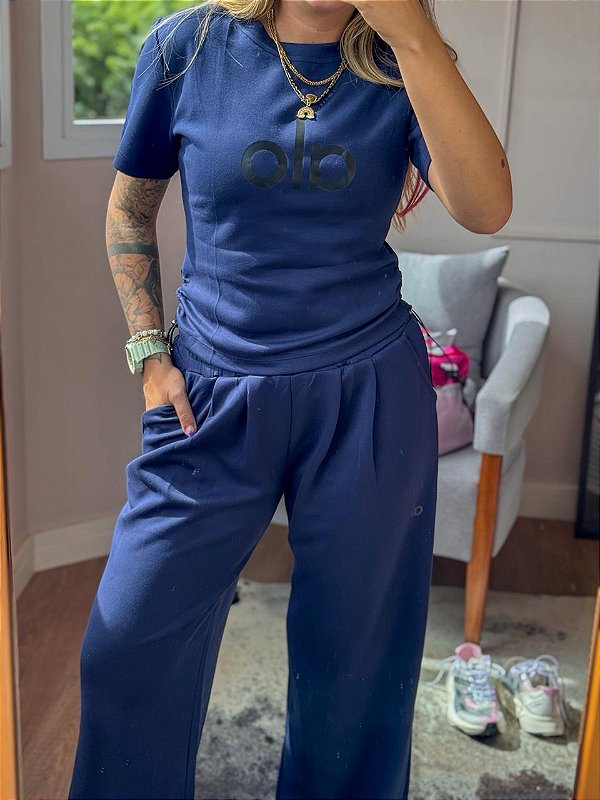 Conjunto Alo em Moletom Azul Marinho