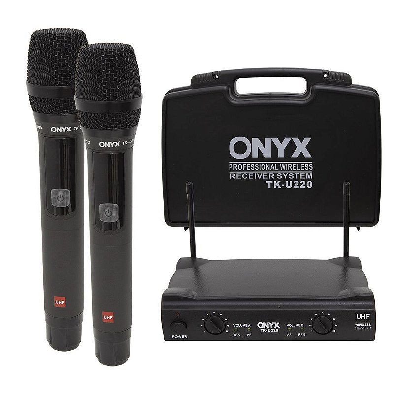 Microfone sem Fio Duplo TK U220 UHF Onyx - Samba Instrumentos
