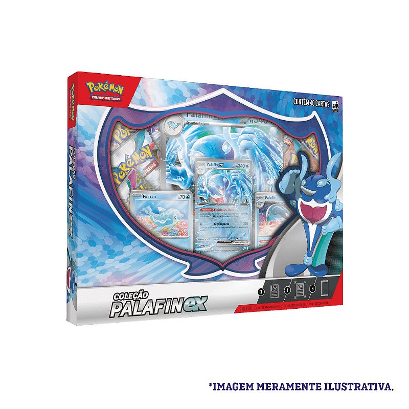 Palafin-ex Collection Of Pokémon TCG (Four Expansion Packs, Three Holographic Cards And One Giant Holographic Card), Italian Edition