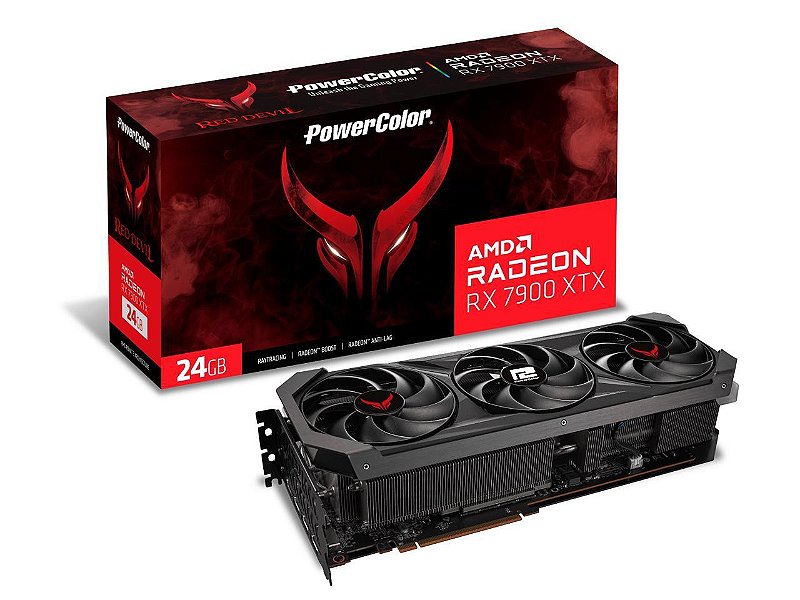 美品 PowerColor Radeon RX7900XTX 24GB 完動品 Placa De Vídeo AMD Power Color RX 7900 XTX Red Devil 24GB - Peças