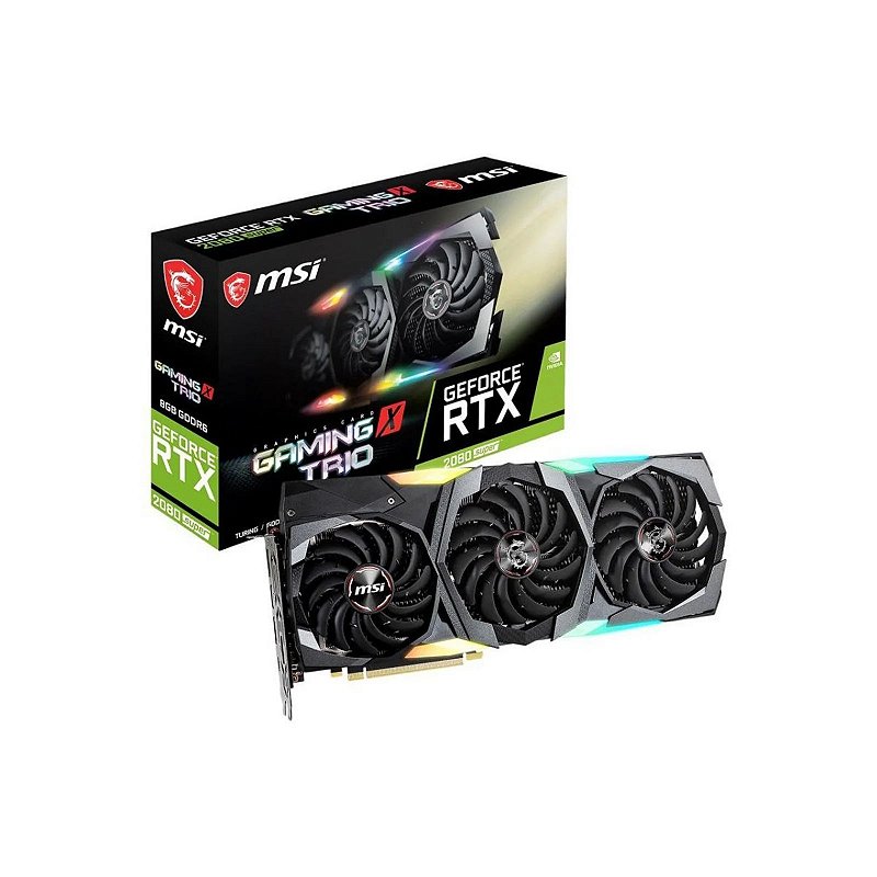 Placa De Vídeo MSI RTX 2080 Super Gaming X Trio 8GB - Peças para
