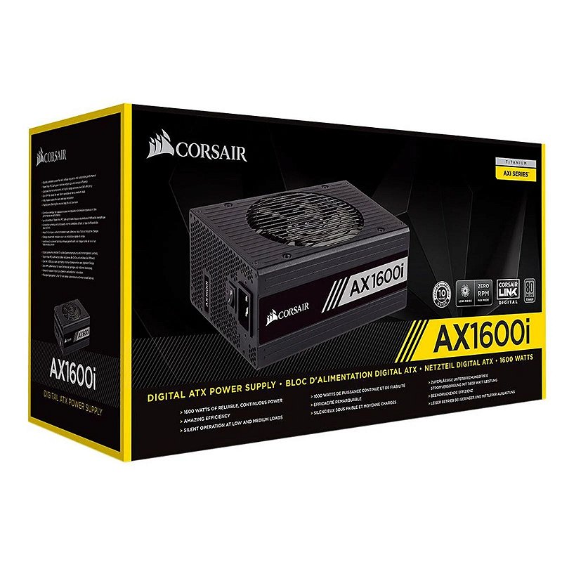 CORSAIR AX1600i 1600W ATX電源 Fonte Corsair AXi Series AX1600i 80 Plus Titanium Modular, CP