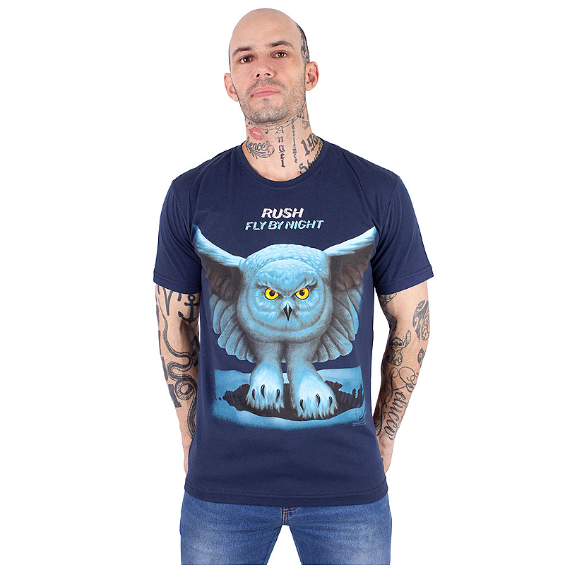Camiseta Rush Fly By Night Marinho - Art Rock Camisetas - Desde 1992