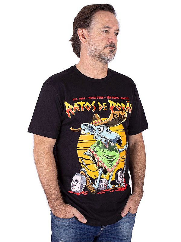 Camiseta Ratos de Porão Preta Oficial - Art Rock - Receba em Casa