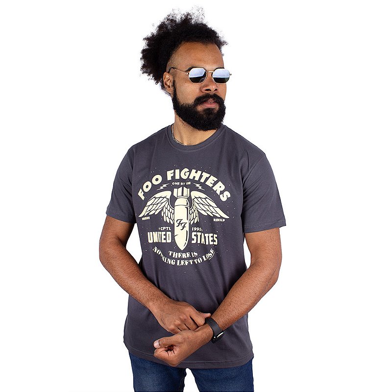 Camiseta Foo Fighters One By One Chumbo Oficial - Art Rock
