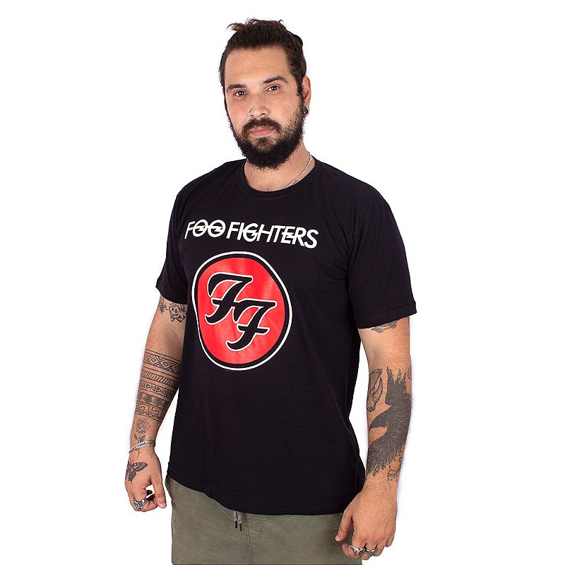 Camiseta Foo Fighters Logo Preta Oficial - Art Rock Camisetas