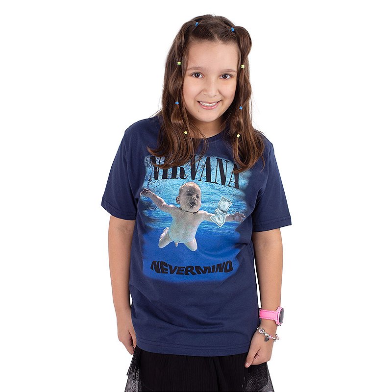 Camiseta Juvenil Nirvana Nevermind Marinho Oficial - Art Rock