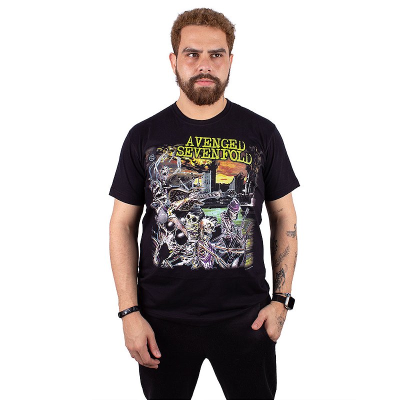 Camiseta Avenged Sevenfold Live In The LBC Preta Oficial - Art