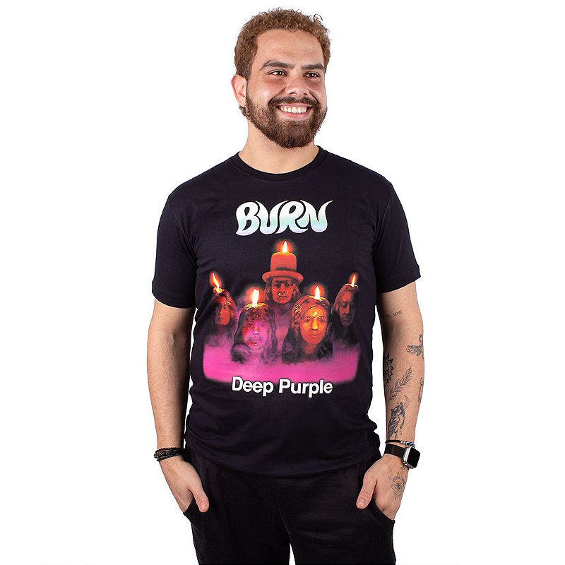 Camiseta Deep Purple Burn Preta Oficial - Art Rock Camisetas