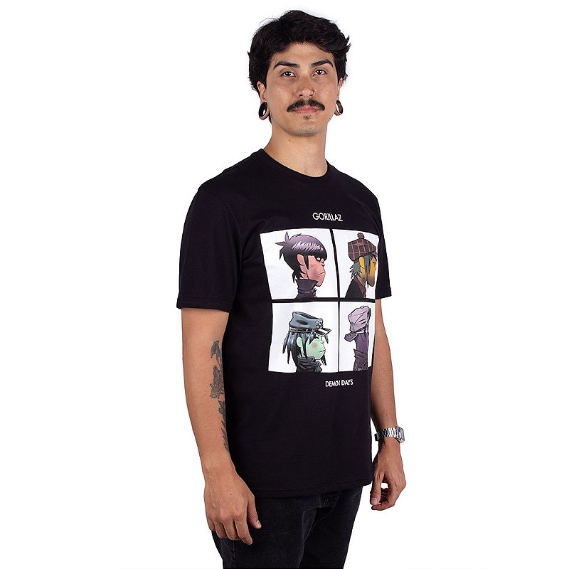 Camiseta Gorillaz Demon Days Preta Oficial - Art Rock Camisetas