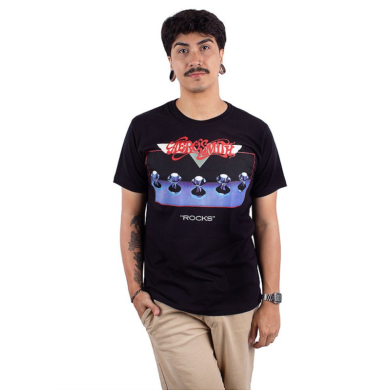 Camiseta Aerosmith Rocks Preta Oficial - Art Rock Camisetas