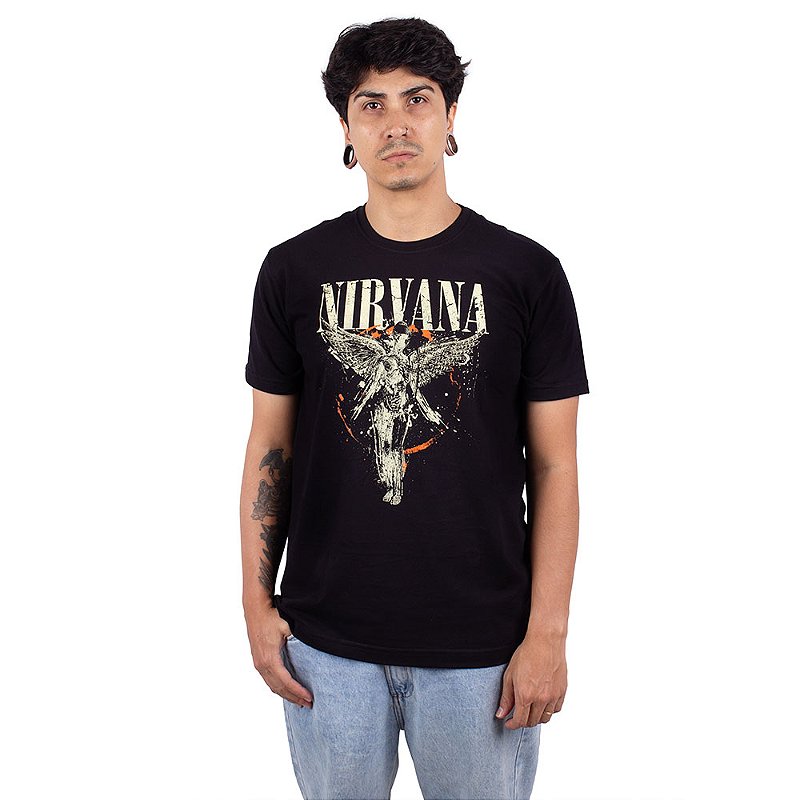 Camiseta Nirvana In Utero Preta Oficial - Art Rock Camisetas