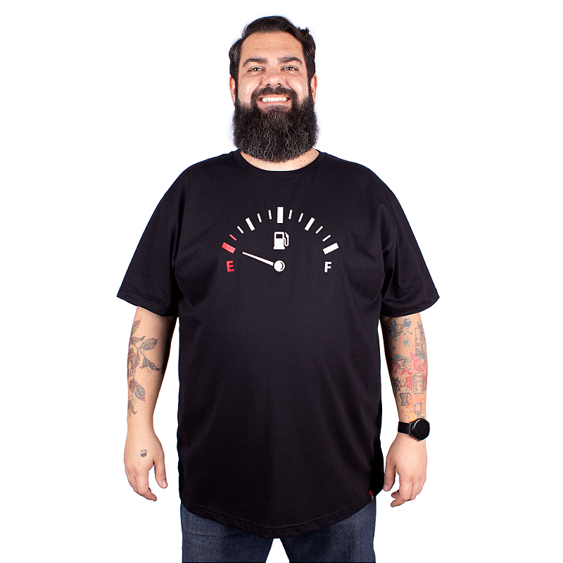 Camiseta Plus Size Tanque Vazio Gasoline Preta - Art Rock