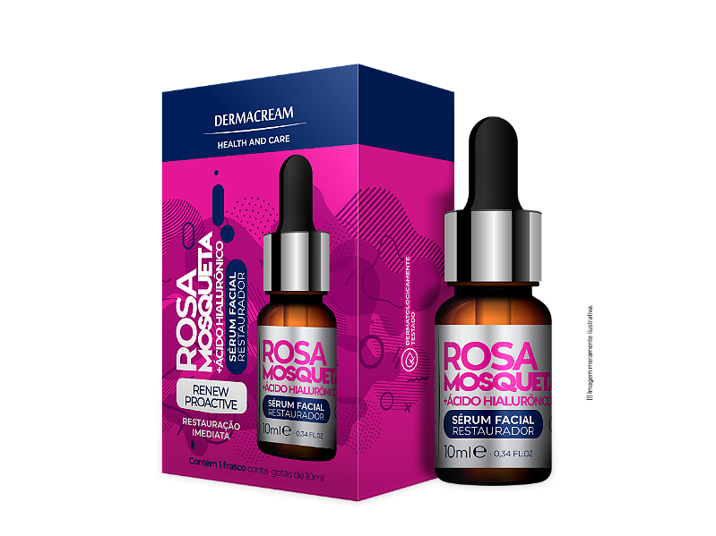Sérum Facial Restaurador Rosa Mosqueta Dermacream 10ml - Dani