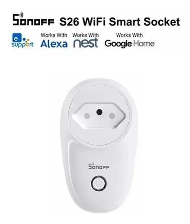Tomada Inteligente Wifi Sonoff S26BR - Automação Residencial - Sua Casa  Conectada Num Click!