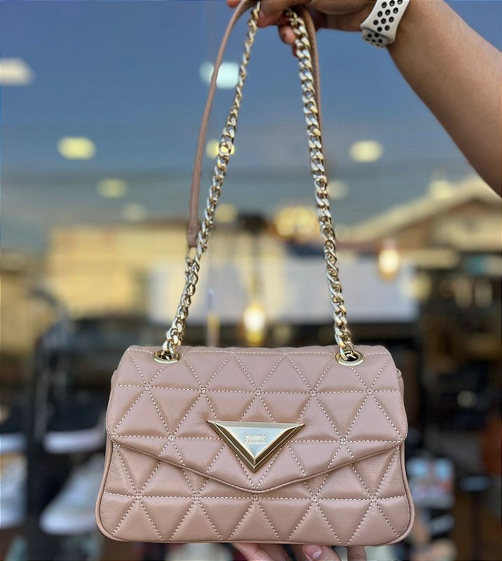 Bolsa Média Tiracolo 944 Matelassê Bege SCHUTZ